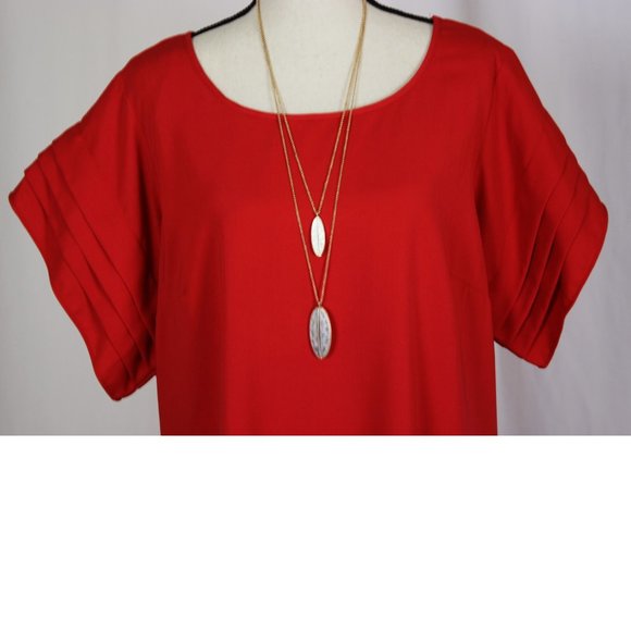 NWOT City Chic Berry Red Bell Sleeve Tunic Size 20 - Picture 5 of 10
